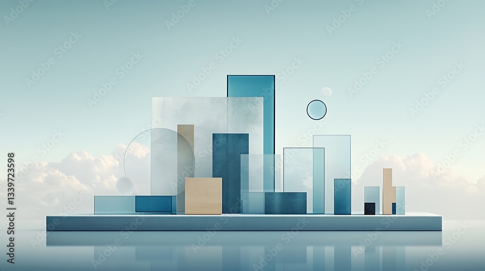 Fototapeta premium Abstract geometric city scene