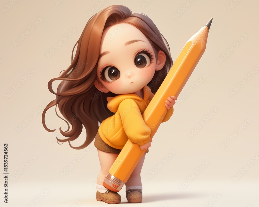Female character holding brown pencil. Cartoon girl, fashion Girl. Manga, Anime wallpaper.
Female character holding brown pencil. Cartoon girl, fashion Girl. Manga, Anime wallpaper.