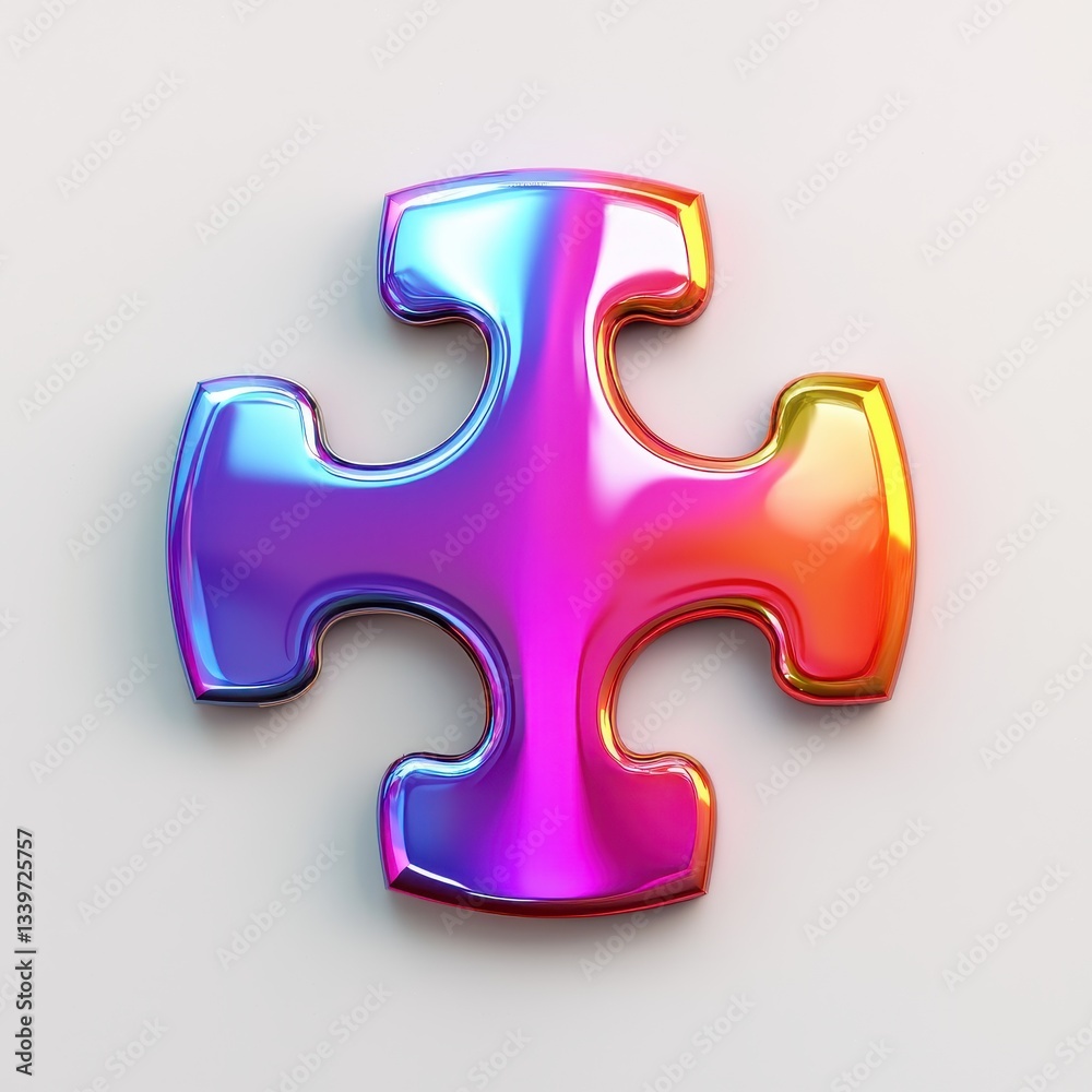 Obraz premium Classic jigsaw puzzle piece with bright colors and a glossy finish