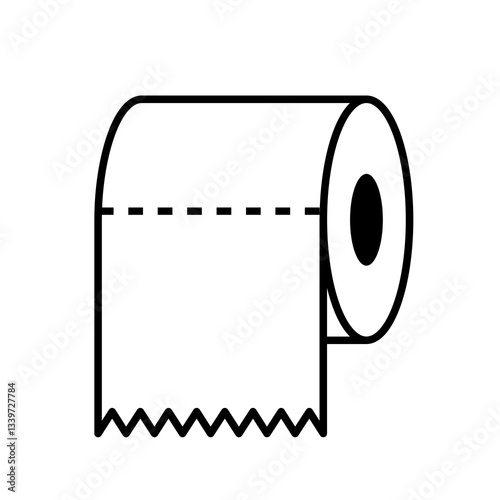 Toilet paper and tissue - anal hygiene tool used in wc, lavatory, restroom and toilet. Vector illustration isolated on white.