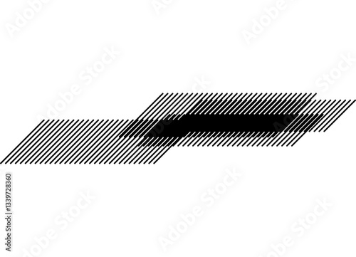Vector black and white striped pattern on a white background. Sport design element from lines. Vector background. Racing strip. For sports clothes, cars, toys.