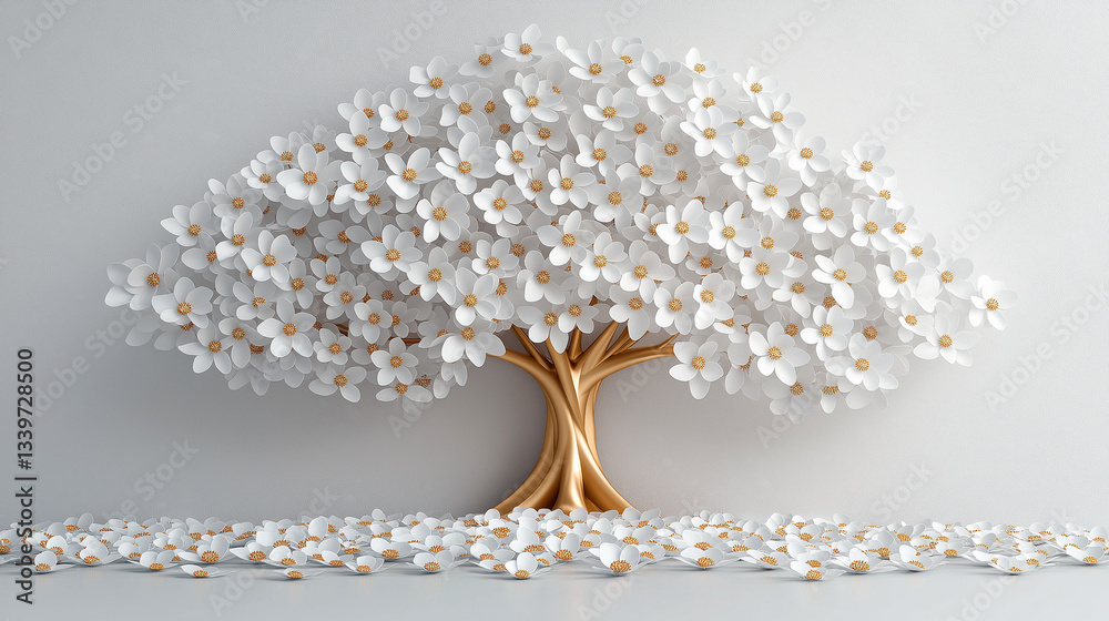 white tree with flowers