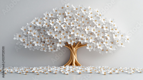 Obraz na płótnie white tree with flowers w salonie
