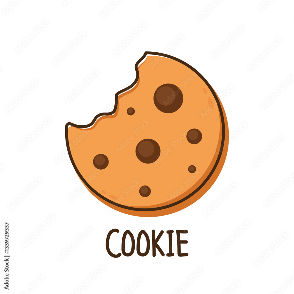 Fototapeta premium Cookie logo design. Cookie vector on white background. Cookie chocolate chip.