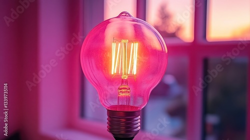 Warm Pink Glow Light Bulb photo