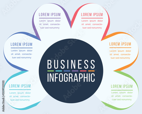 Infographic design 6 options information