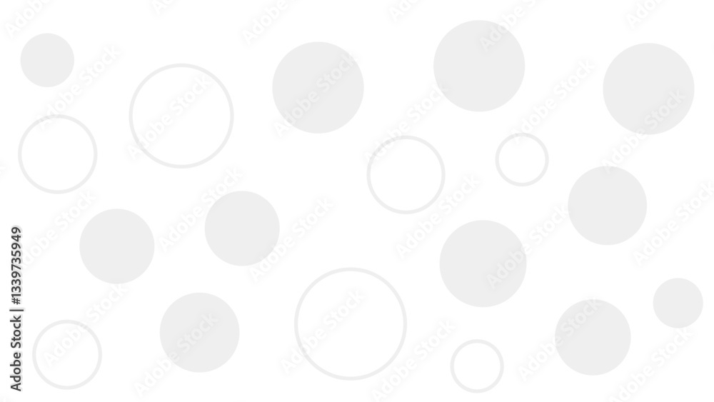 A minimalist abstract design featuring a scattered pattern of light gray circles and rings on a white background. A minimalist abstract design featuring a scattered pattern of light gray circles and rings on a white background.