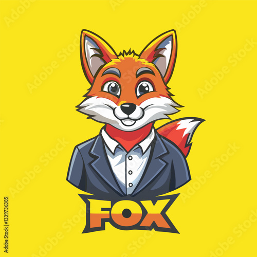 Monochrome Black and White Fox Logo Vector Illustration in EPS 10 Format