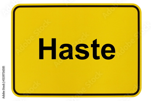 Illustration eines Ortsschildes der Gemeinde Haste in Niedersachsen
