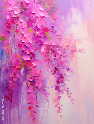 Vibrant spring blossoms create a dreamy pastel background in an artistic floral display