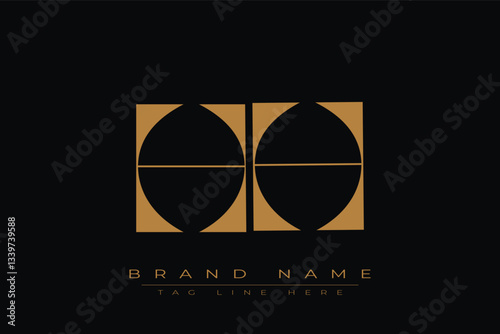HH initial letter logo design. Letter H and H luxury alphabet letter logo icon template