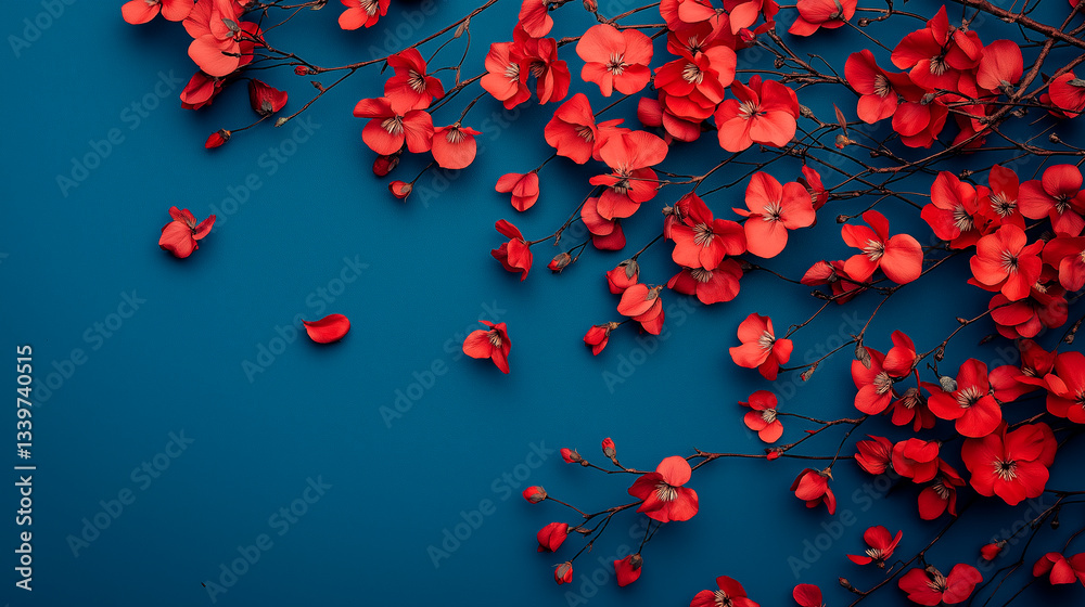 beautiful flowers on color background