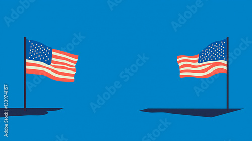 Obraz na płótnie usa flag on blue background w salonie