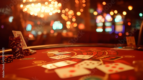 casino chips with cards and chips