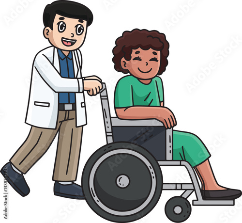 Doctor and Patient Cartoon Colored Clipart 