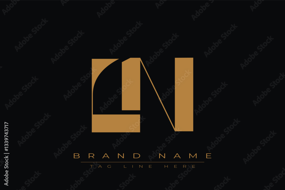 LN initial letter logo design. Letter L and N luxury alphabet letter logo icon template LN initial letter logo design. Letter L and N luxury alphabet letter logo icon template