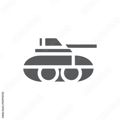 Tank logo,  Vector military tank symbol logo icon in flat outline style, combat armored vehicle concept for defense branding, security strategy, warfare and army

