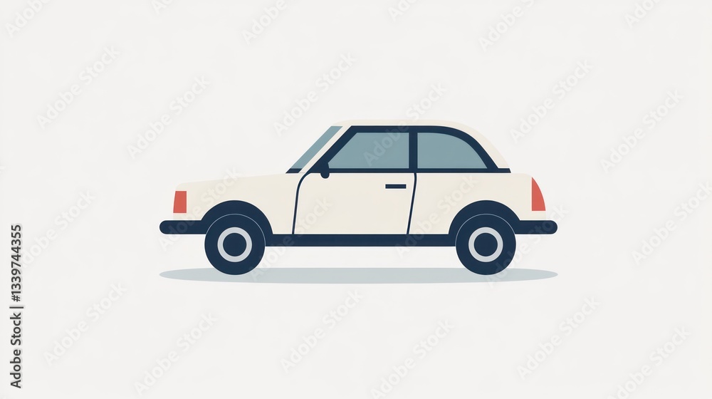Fototapeta premium A classic car illustration with a minimalist design perfect for automotive vintage and trans