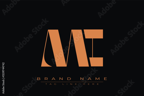 MI initial letter logo design. Letter M and I luxury alphabet letter logo icon template