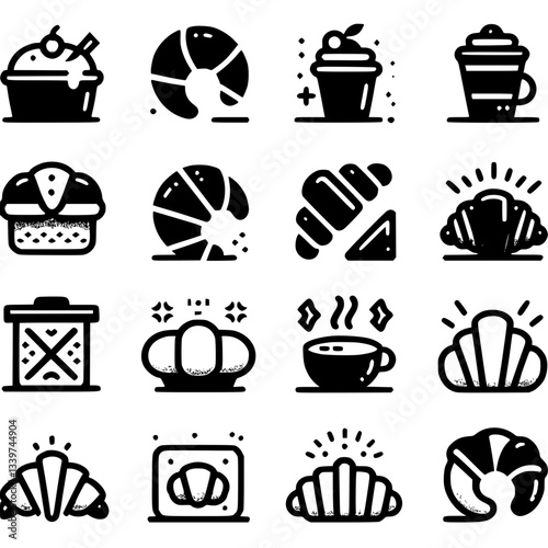 croissants Icon Set