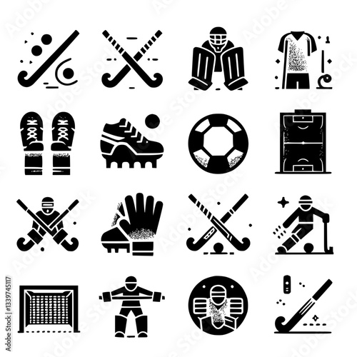 field hockey Icon Set