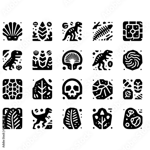 fossils Icon Set