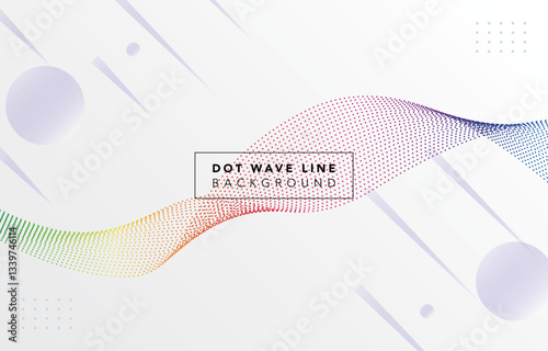 futuristic rainbow dot wave line with metallic spectrum colorful gradient black background, abstract luxury dynamic dotted flow elegant wavy vector, technology glowing light effect digital fluid shape