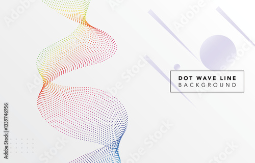 futuristic rainbow dot wave line with metallic spectrum colorful gradient black background, abstract luxury dynamic dotted flow elegant wavy vector, technology glowing light effect digital fluid shape