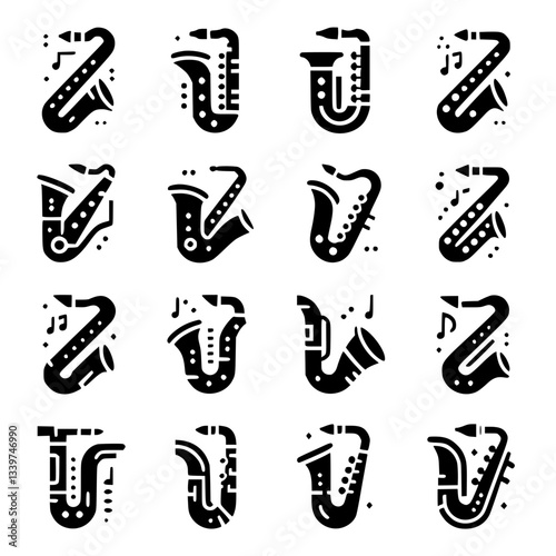 saxophones Icon Set