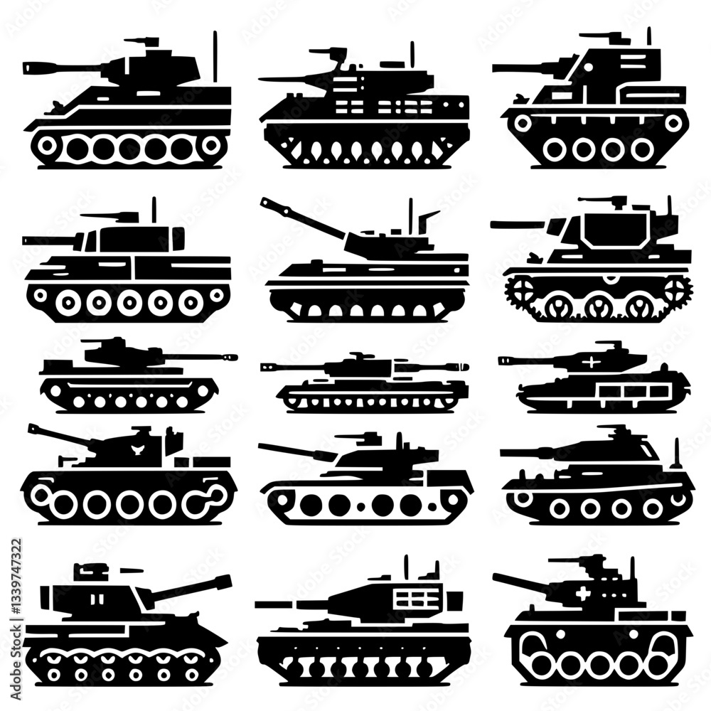 Obraz premium tanks Icon Set