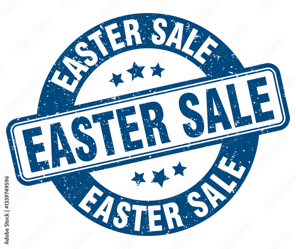 easter sale stamp. easter sale label. round grunge sign