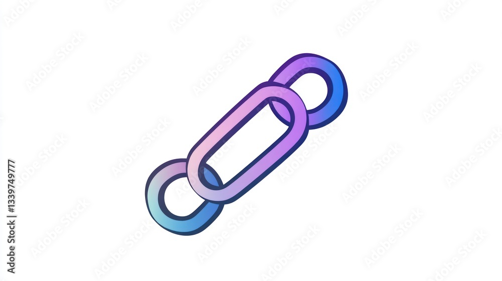 Interconnected Chain Links in Gradient Colors Modern Design for Connectivity Technology and Interconnected Chain Links in Gradient Colors Modern Design for Connectivity Technology and