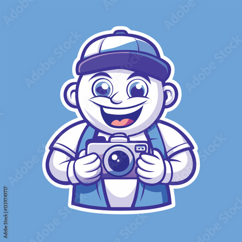 Cartoon Character of a Photographer Mascot with Vector Logo