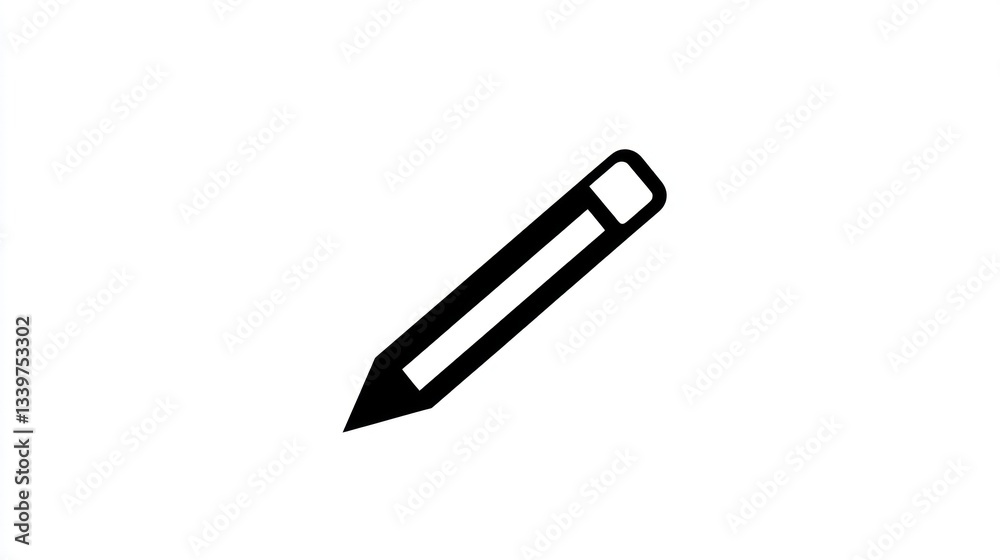 Simple Pencil Icon for Writing Drawing and Education Graphics Simple Pencil Icon for Writing Drawing and Education Graphics