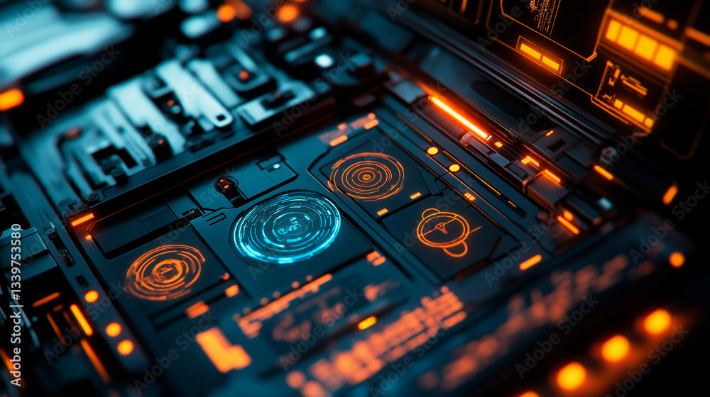 futuristic sci - fi futuristic technology concept.