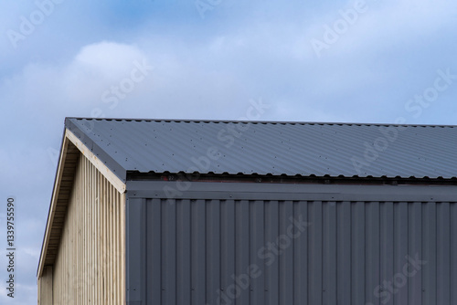 Wallpaper Mural Building with a corrugated roof and vertical siding Torontodigital.ca