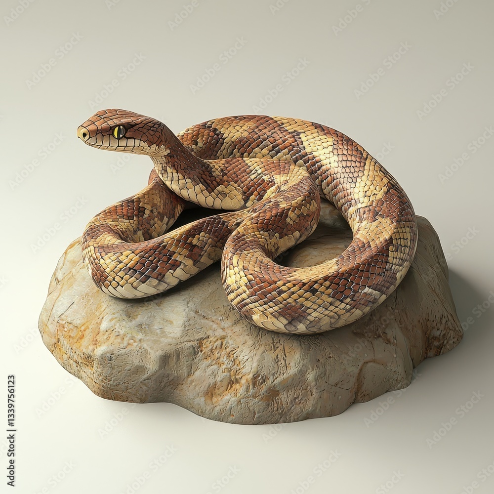 Obraz premium Snake slithering on the ground