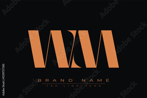 Fotografie WM initial letter logo design