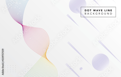 futuristic rainbow dot wave line with metallic spectrum colorful gradient black background, abstract luxury dynamic dotted flow elegant wavy vector, technology glowing light effect digital fluid shape