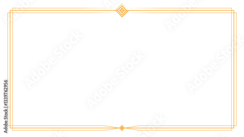 Gold border on white background template with elegant and modern design. Minimalist gold border vector for certificates, invitations, luxury stationery, or decorative frames.