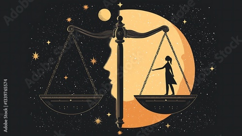 Cosmic balance, Libra, moon