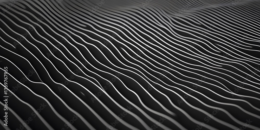 Obraz premium Abstract Black and White Wavy Lines Pattern Background
