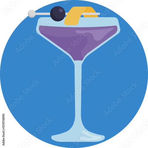 A light purple cocktail representing the blend of gin, cherry, and floral notes, evoking an elegant drink.
