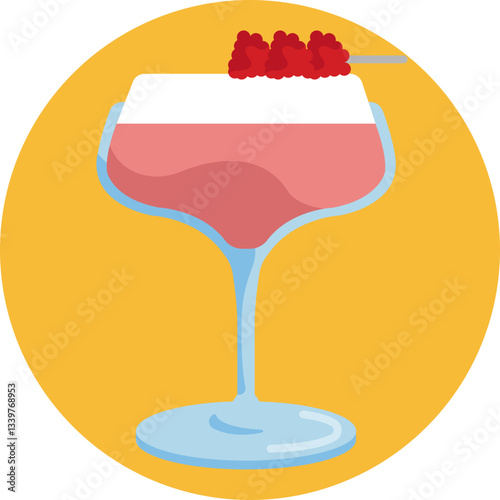 A drink with a light pink hue and a cherry on top, featuring the signature frothy egg white foam of the Clover Club.