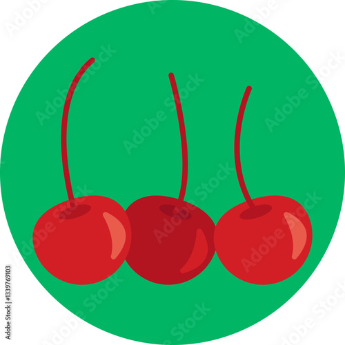 Cocktail Cherries: A symbol of cherries commonly added to drinks for decoration and flavor.