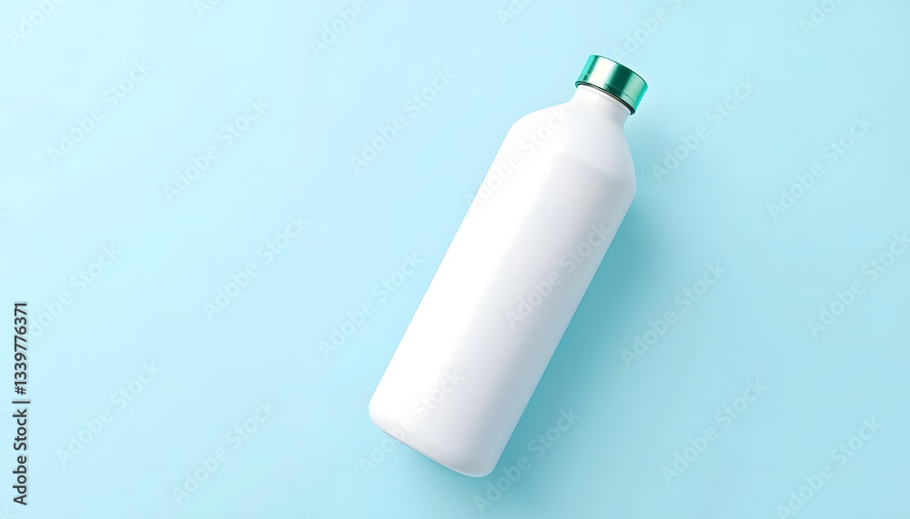 white water bottle with a metallic green cap mockup with copy space white water bottle with a metallic green cap mockup with copy space
