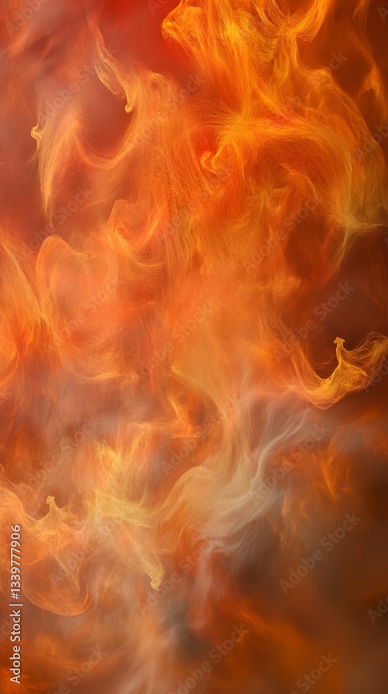 Fototapeta premium Abstract Fiery Celestial Patterns: A Dynamic Orange Cosmos