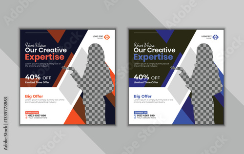 Creative marketing agency business social media post or corporate editable posts, banners, and stories for instagram and facebook square banner templates.