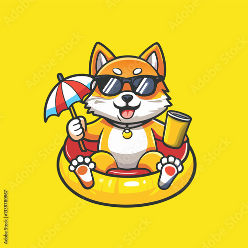 Laid-Back Shiba Inu Chilling on a Relaxing Summer Vacation