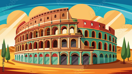 Coliseum or Flavian Amphitheatre (Amphitheatrum Flavium or Colosseo), Rome, Italy.